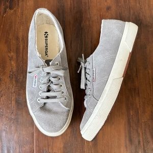 SUPERGA 2750 SUEU Sneaker Low Top Suede Grey Lined Faux Shearling
